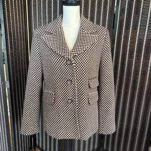 Women’s Brown Checkered Blazer